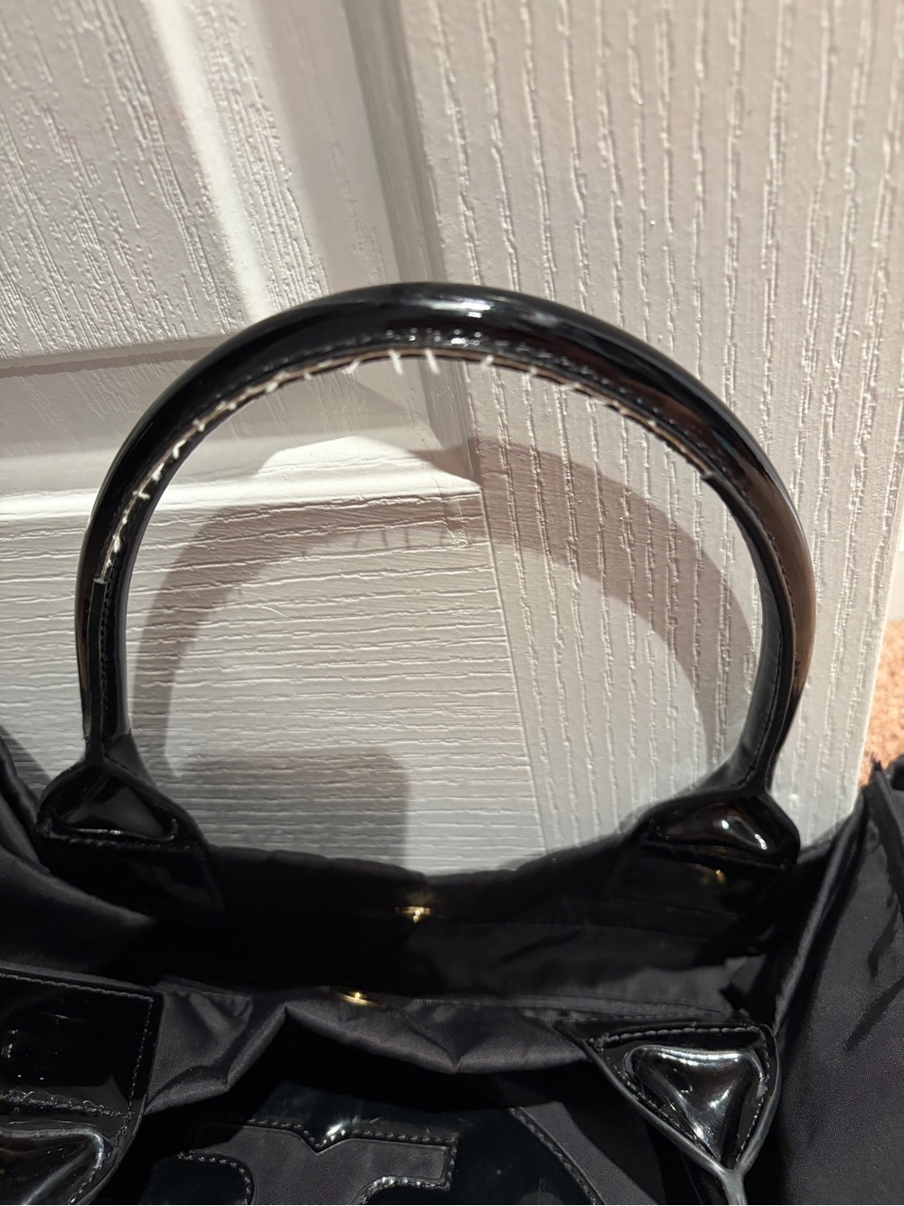 Tory Burch Black Logo Nylon Tote large - Picture 4 of 8